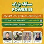 صفحه مربوط به اولین مسابقه Power BI ایران با موضوع اموال و تسهیلات بانک های ایران